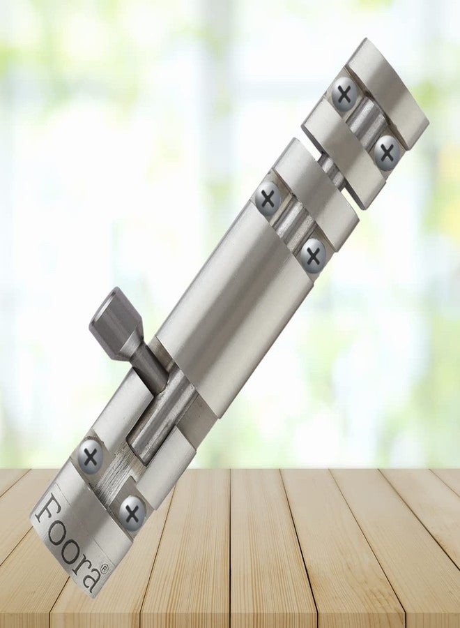 Foora Premium Tower Bolt - 4 Inch Stainless Steel Rod with Knob, Aluminum Body (Chatakni), S.S. Finish, Door, Window, Gate Lock Pack of 1 - Image 1